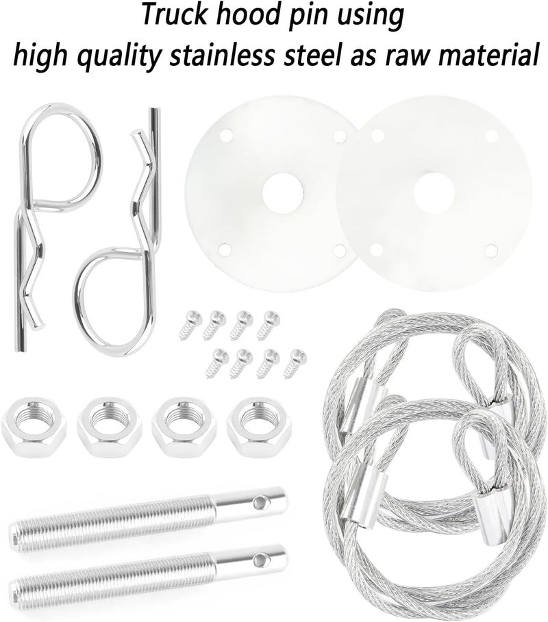 Stacool Hood Pins Kit for Car - Stainless Steel Car Hood Cover Quick Latch Hood Pins for Reducing Shaking - Universal Automotive Exterior Accessories Fit for Most Cars SUVs Trucks (Silver) - Image 3